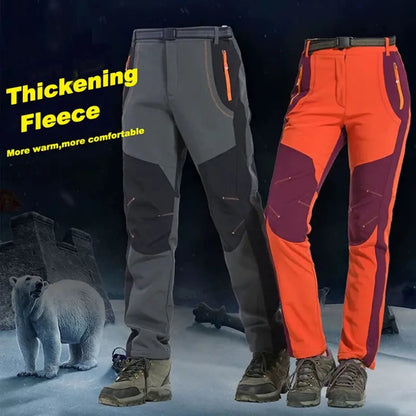 [S-5XL] pantalones de concha suave para hombre, impermeables y resistentes al viento, pantalones de senderismo transpirables, cálidos y gruesos, pantalones de lana para deportes al aire libre