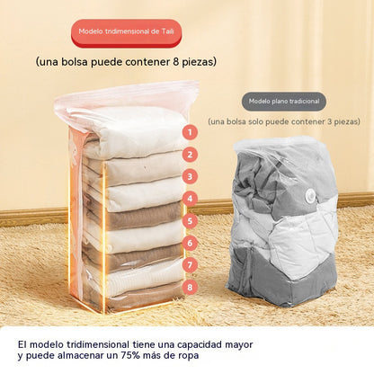 🧳【Juego de 5 piezas】💨 Bolsa de almacenamiento al vacío grande y compresible: no requiere bomba, es a prueba de fugas e ideal para ahorrar espacio en maletas y en casa ✈️