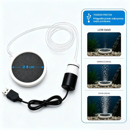 🐟🔇 Ultra tiha USB pumpa za zrak u akvariju – punjivi prijenosni oksigenator za akvarije i ribolov 🎣