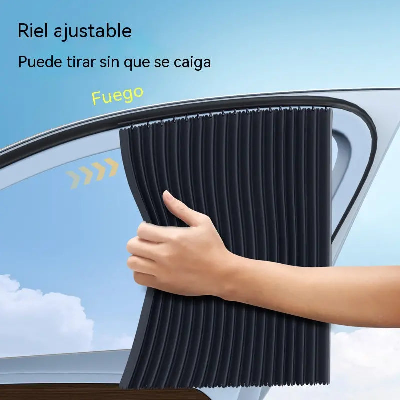 [Juego de 4 piezas] Cortina parasol con riel deslizante para ventanilla de coche y aislamiento térmico
