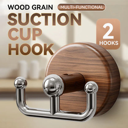 ⏰⏰⏰【30%OFF】【5 pieza por 24 euros】Últimas 4 horas: Gran oferta 🔥Gancho de ventosa multifuncional con veta de madera