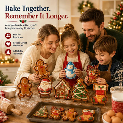 ⌛【1 set od 3 komada 23 eura】 🥧🎄Kolekcija mini kalupa za božićne torte s 9 dizajna | 🫎Kalupi za višekratnu upotrebu s reljefom za oblikovanje detaljnih božićnih torti u obliku Djeda Mraza, Snjegovića, soba i božićnog drvca⛄