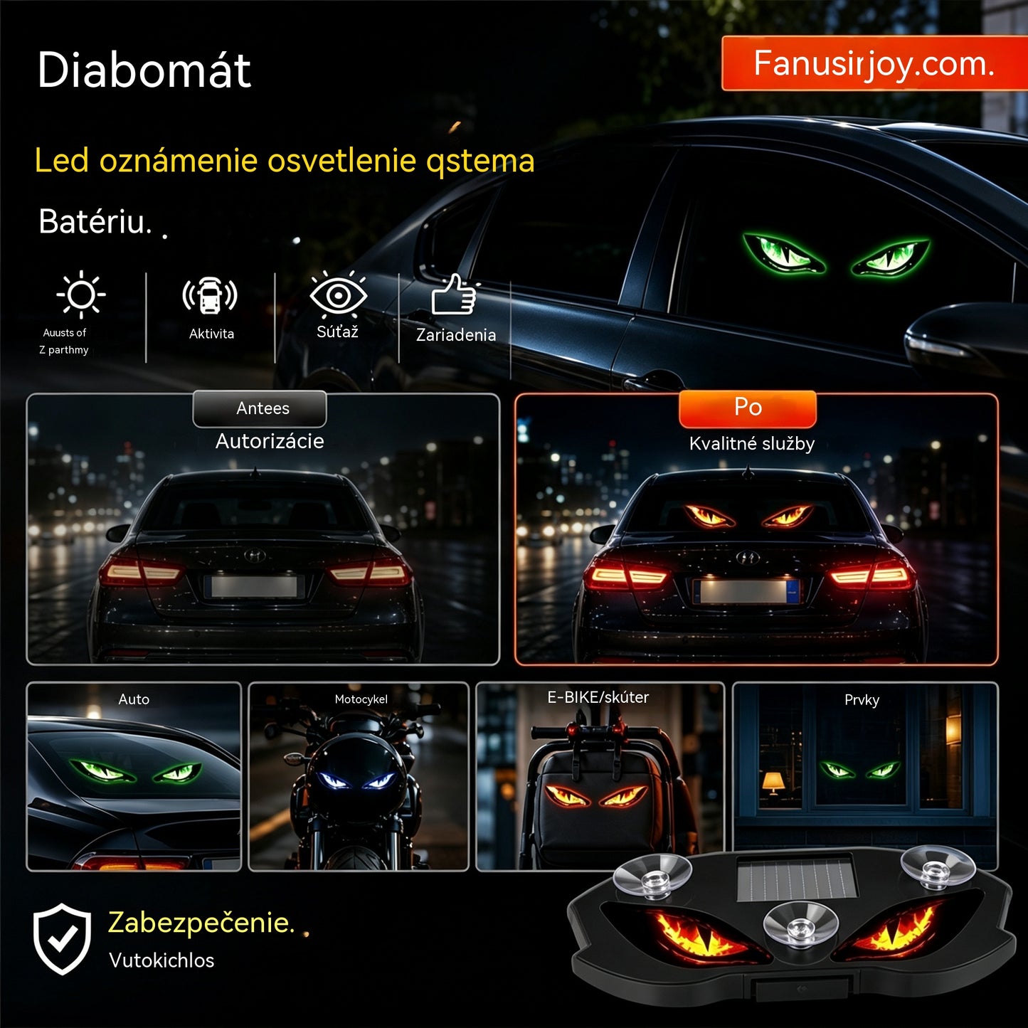 【Kúpte 1, dostanete 1 zadarmo】🚗👀 Solárne LED výstražné svetlo do auta | Získajte všetku pozornosť a zvýšte bezpečnosť jazdy – bezdrôtové, s automatickou detekciou a univerzálnym použitím ✨