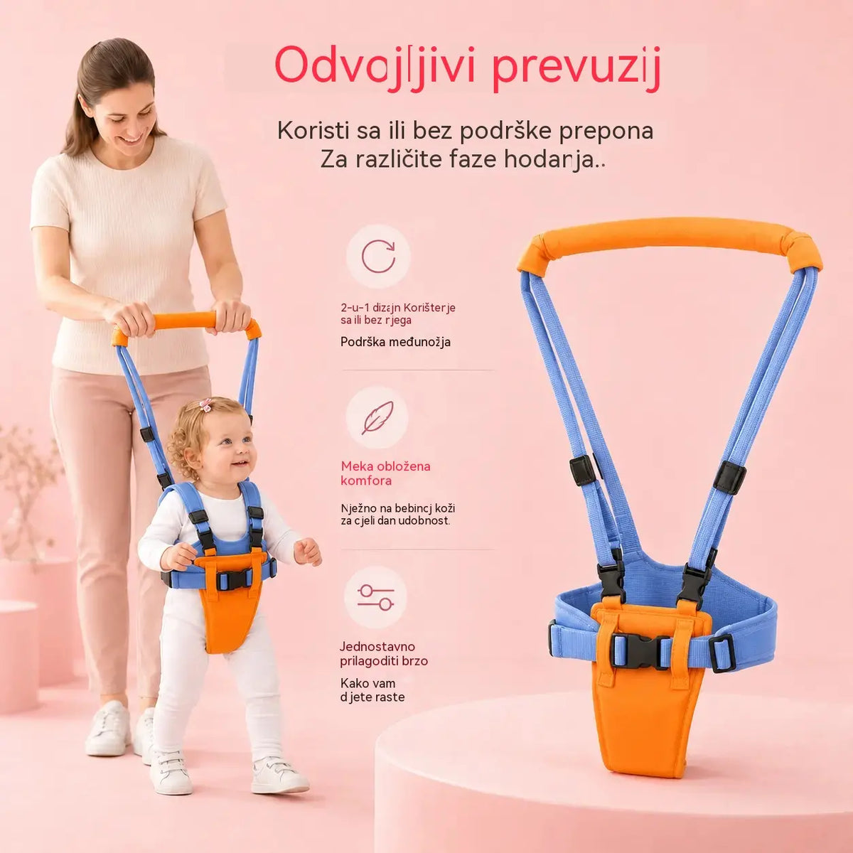 👶🚶Podesiva nosiljka za bebe za hodanje s odvojivom potporom za kukove