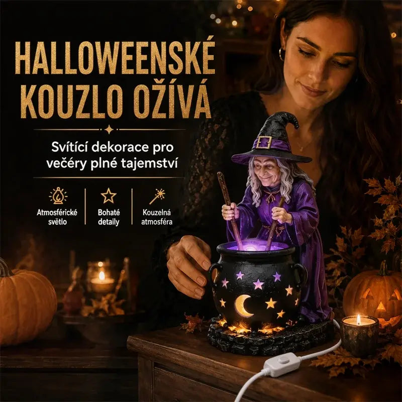 🧙‍♀️🎃Halloweenska socha čarodejnice v kotli