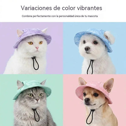 【Compra 1 y llévate 1 gratis】🐾 Gorro de pescador ajustable para mascotas (con orificios para las orejas): deja que tu mascota se sienta segura y cómoda al aire libre.