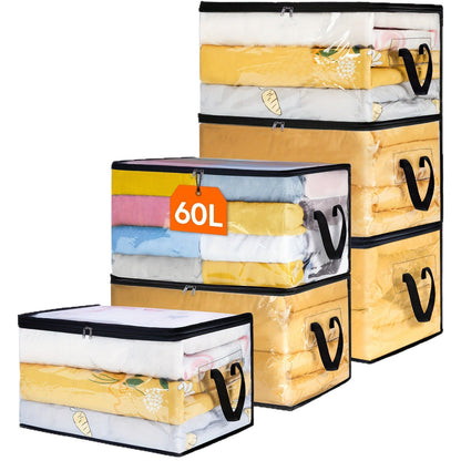 🏠3 piezas 29€🔥Oferta por tiempo limitado: 49% de descuento 📦Bolsa de almacenamiento de plástico grande, resistente, gruesa y transparente para ropa, mudanzas y almacenamiento