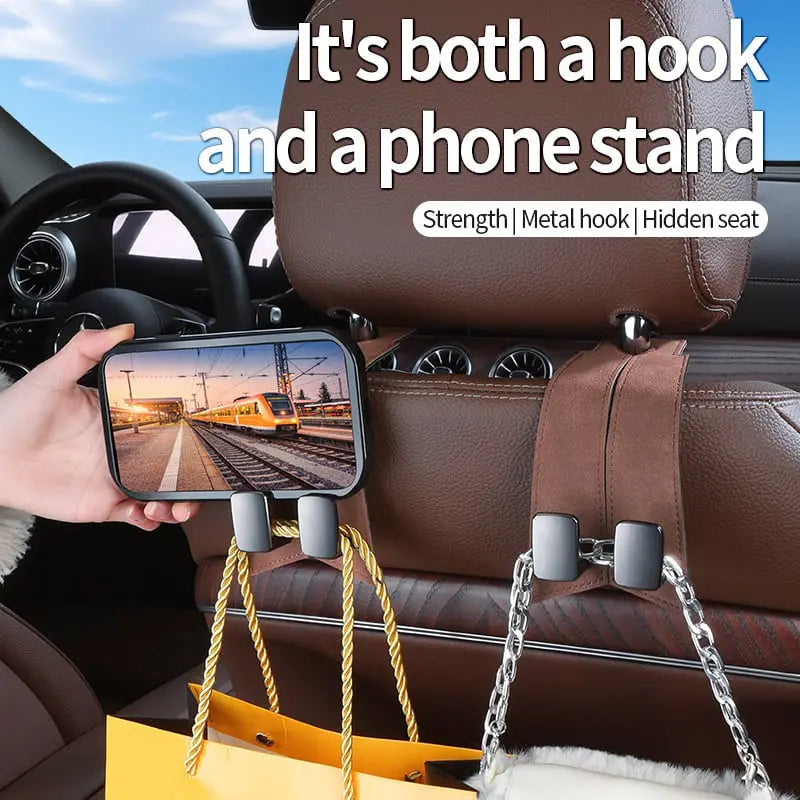 🚗🚗4 piezas 27 €-Gancho doble multifuncional para el respaldo del asiento del coche