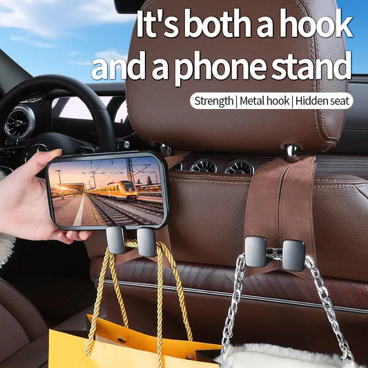 🚗🚗4 piezas 27 €-Gancho doble multifuncional para el respaldo del asiento del coche