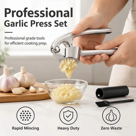 🧄🔥 Prensa de ajos premium con mango ergonómico suave y fácil de apretar.