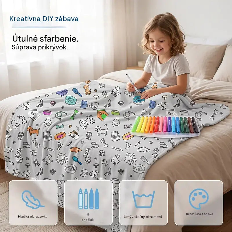 🎨Kreatívna sada na omaľovánky s pohodlnou dekou