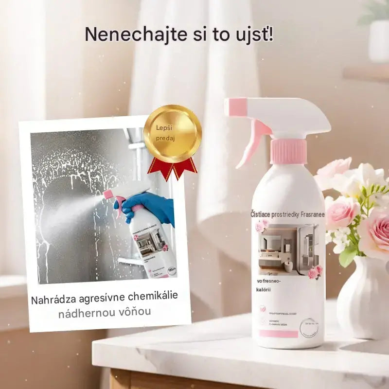 🚿✨ ZĽAVA 50 %! Viacúčelový čistiaci sprej do kúpeľne – Rýchlo rozpúšťa soli a mydlové usadeniny. 🧼💨