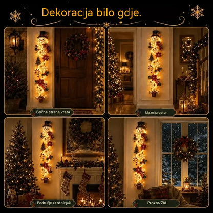 🎄 Božićna svjetla za vrata MerryCascade | 6 svečanih dizajna, toplo svjetlo, 3D detalji, vertikalni dizajn koji štedi prostor ✨