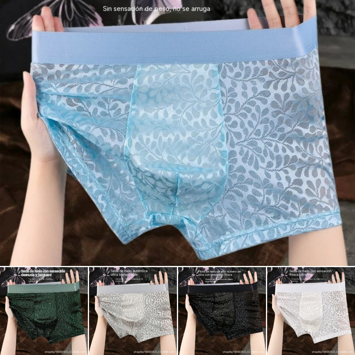 Muško mrežasto donje rublje od ledene svile, plus veličine, prozračno. [L-4XL] Muško mrežasto donje rublje od ledene svile, plus veličine, prozračno.