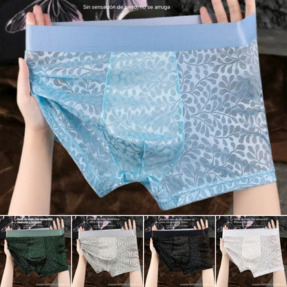 Muško mrežasto donje rublje od ledene svile, plus veličine, prozračno. [L-4XL] Muško mrežasto donje rublje od ledene svile, plus veličine, prozračno.