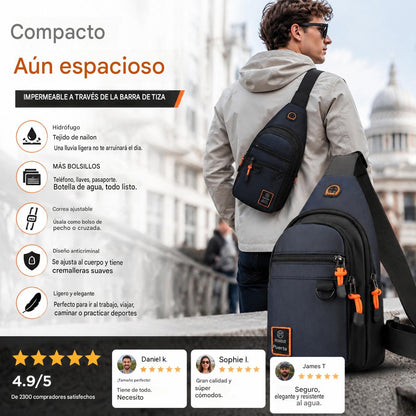 【Compra 1 y llévate otro gratis】2 artículos por 29 €🎒 ✨ Bolso bandolera multibolsillos resistente al agua: almacenamiento organizado, correa ajustable, puerto para auriculares.