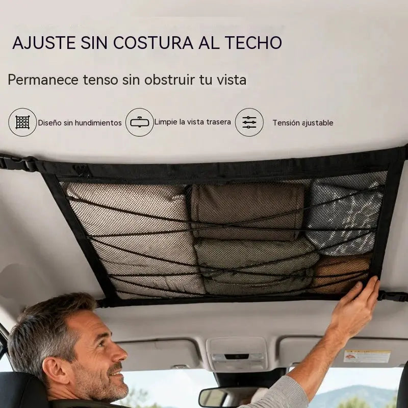 😆Bolsa de almacenamiento para el techo del coche con hebilla ajustable.