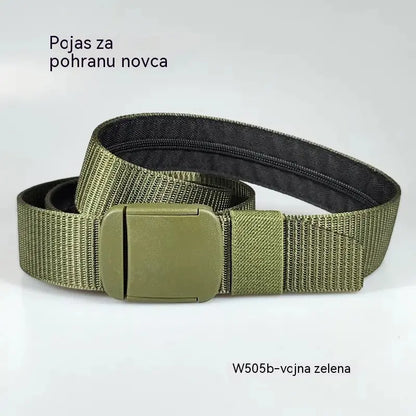 🔥【Duljina: 130 cm】Taktički putni pojas sa skrivenim džepom za novac