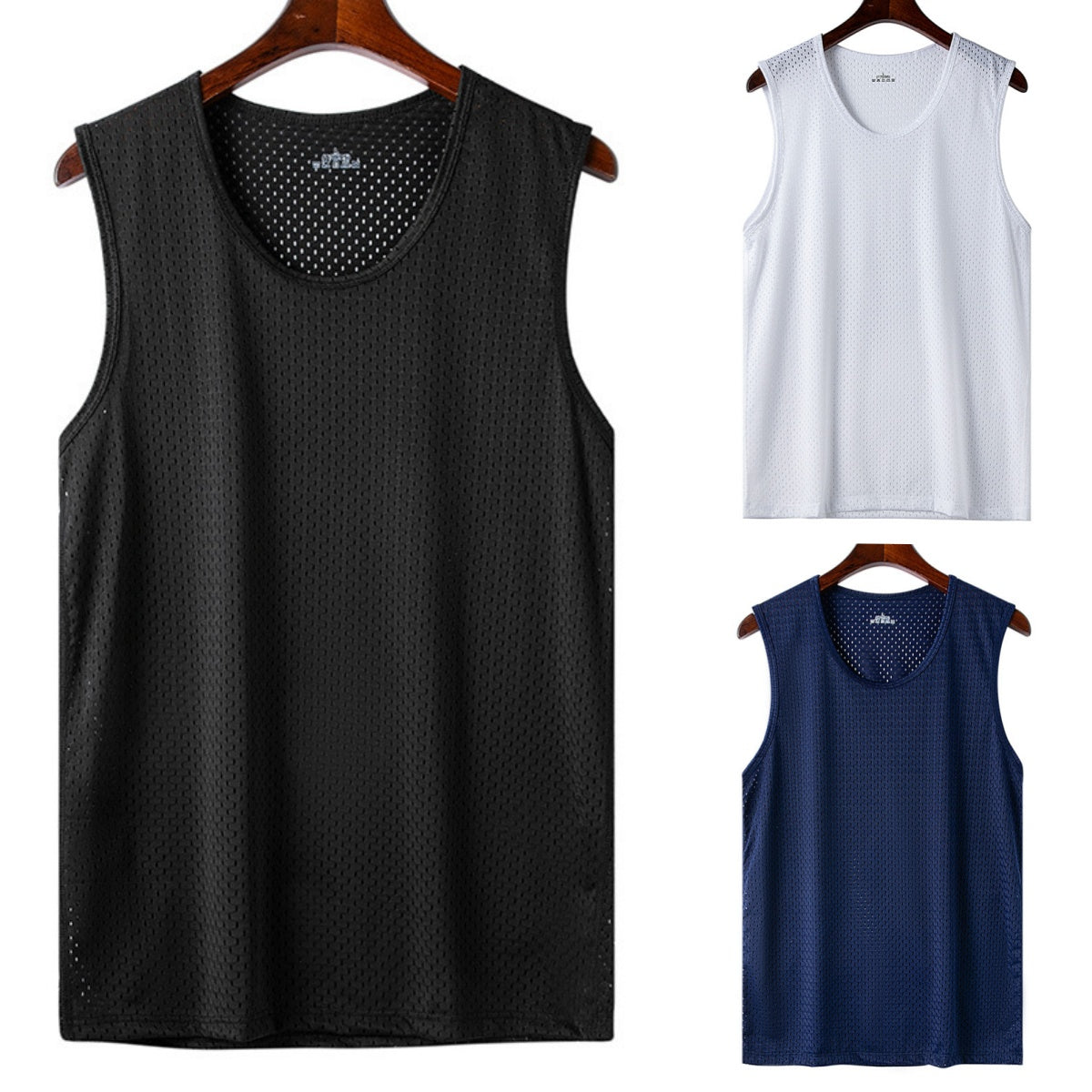 👕【Komplet treh delov】Moške majice za prosti čas, izdelane iz hladne svilene tkanine ✅ Lahke, zračne in hitro sušeče