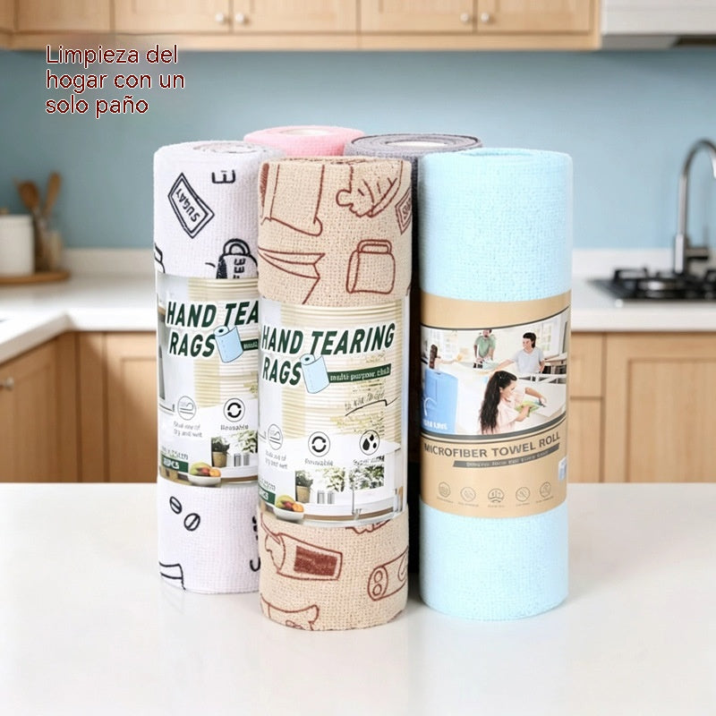 3 artículos 30€-[3 rollos duran más de un año.] Rollos de paños de limpieza reutilizables y multiusos.