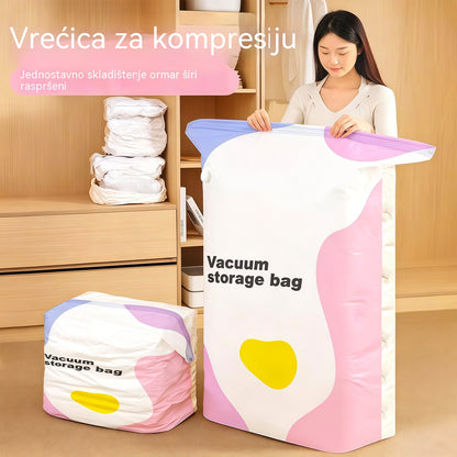 🧳【Set od 5 dijelova】💨 Velika, stlačiva vakuumska vrećica za pohranu: nije potrebna pumpa, nepropusna je i idealna za uštedu prostora u koferima i kod kuće ✈️