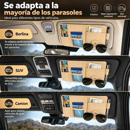 Bolsa multifuncional para guardar la visera del coche
