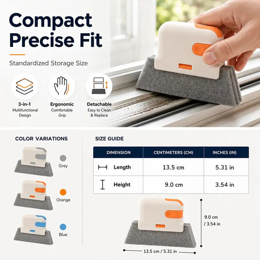 🧹💦【Compra 1 y llévate 1 gratis】Herramienta multifuncional para limpiar rieles de ventanas | Elimina polvo y suciedad fácilmente