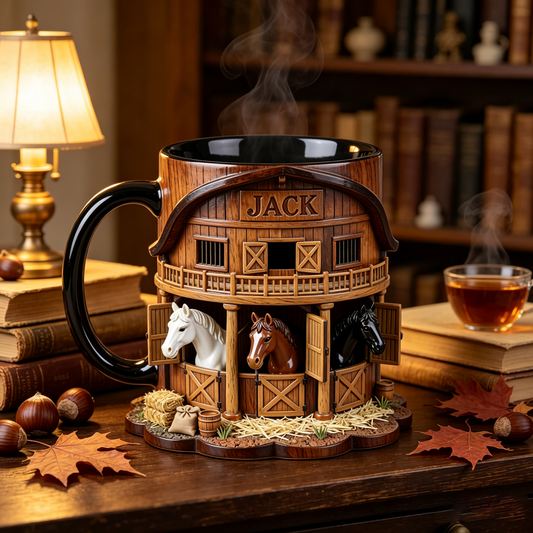 Taza personalizada con temática de establo