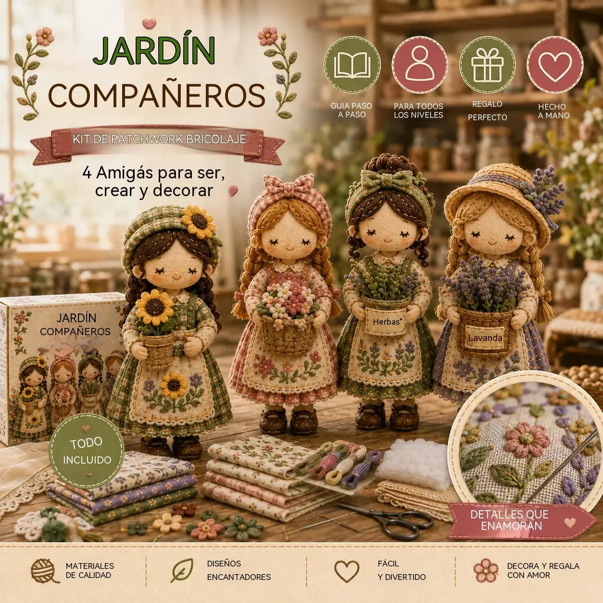 🎁Último día: ¡Disfruta de un 49% de descuento! 🧵 Kit de patchwork para armar en miniatura de la serie Mundo en miniatura.