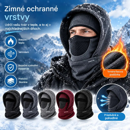 🎉🧣❄️ Dvojvrstvová flísová čiapka, teplá, vetruodolná a chráni tvár, ideálna na zimu.