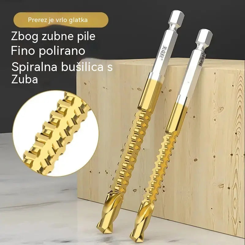 🛠️🔧(6 komada) 2-u-1 svrdlo za čelik s titanskim premazom - šesterokutni prihvat, pogodno za bušenje i urezivanje u drvu i metalu🔩