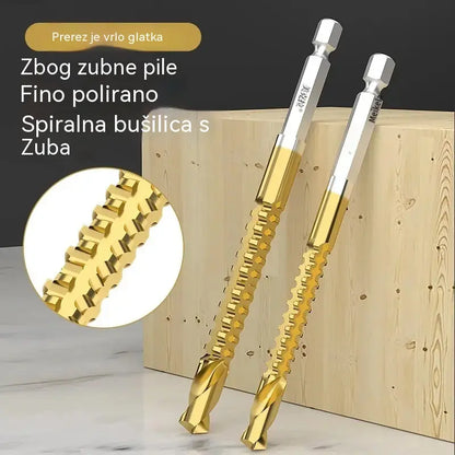 🛠️🔧(6 komada) 2-u-1 svrdlo za čelik s titanskim premazom - šesterokutni prihvat, pogodno za bušenje i urezivanje u drvu i metalu🔩