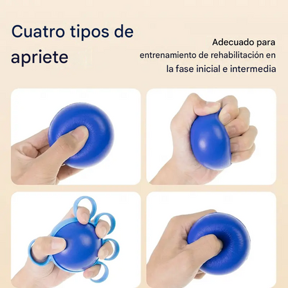 Pelota ortopédica para la recuperación de dedos y manos, con anillos de fijación, dispositivo de entrenamiento de fuerza y movilidad para personas mayores o con secuelas de un derrame cerebral.