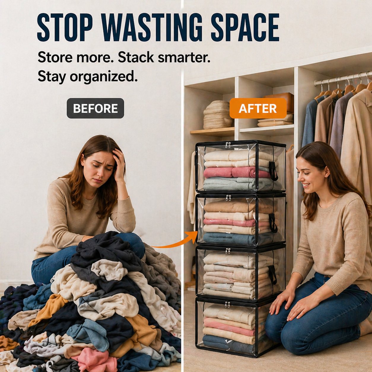 3 piezas 25€🔥Oferta por tiempo limitado: 49% de descuento 📦Bolsa de almacenamiento de plástico transparente, grande, resistente y gruesa para ropa, mudanzas y almacenamiento