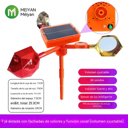 🐦🦉【NUEVO】Nuevo ahuyentador de pájaros con voz ajustable, alimentado por energía solar y eólica, mejorado