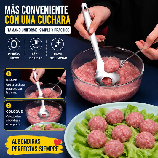 🍖 【3 komada】Kalup za mesne okruglice od nehrđajućeg čelika 304 – Idealno za izradu mesnih i ribljih okruglica, savršeno za kuhanje kod kuće 🥄