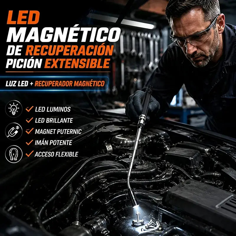 🔦🧲Linterna telescópica magnética multifuncional: extensible, cuello de cisne de 360°, súper brillante 🛠️