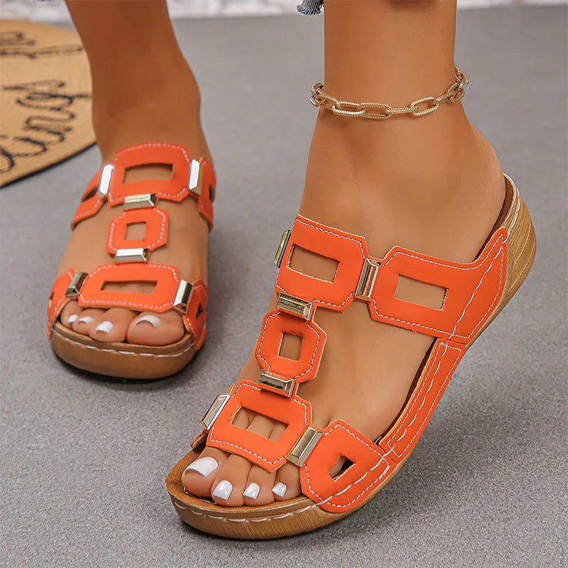 👡【Udobne i jednostavne za hodanje】Retro sandale na platformu (ortopedska peta)