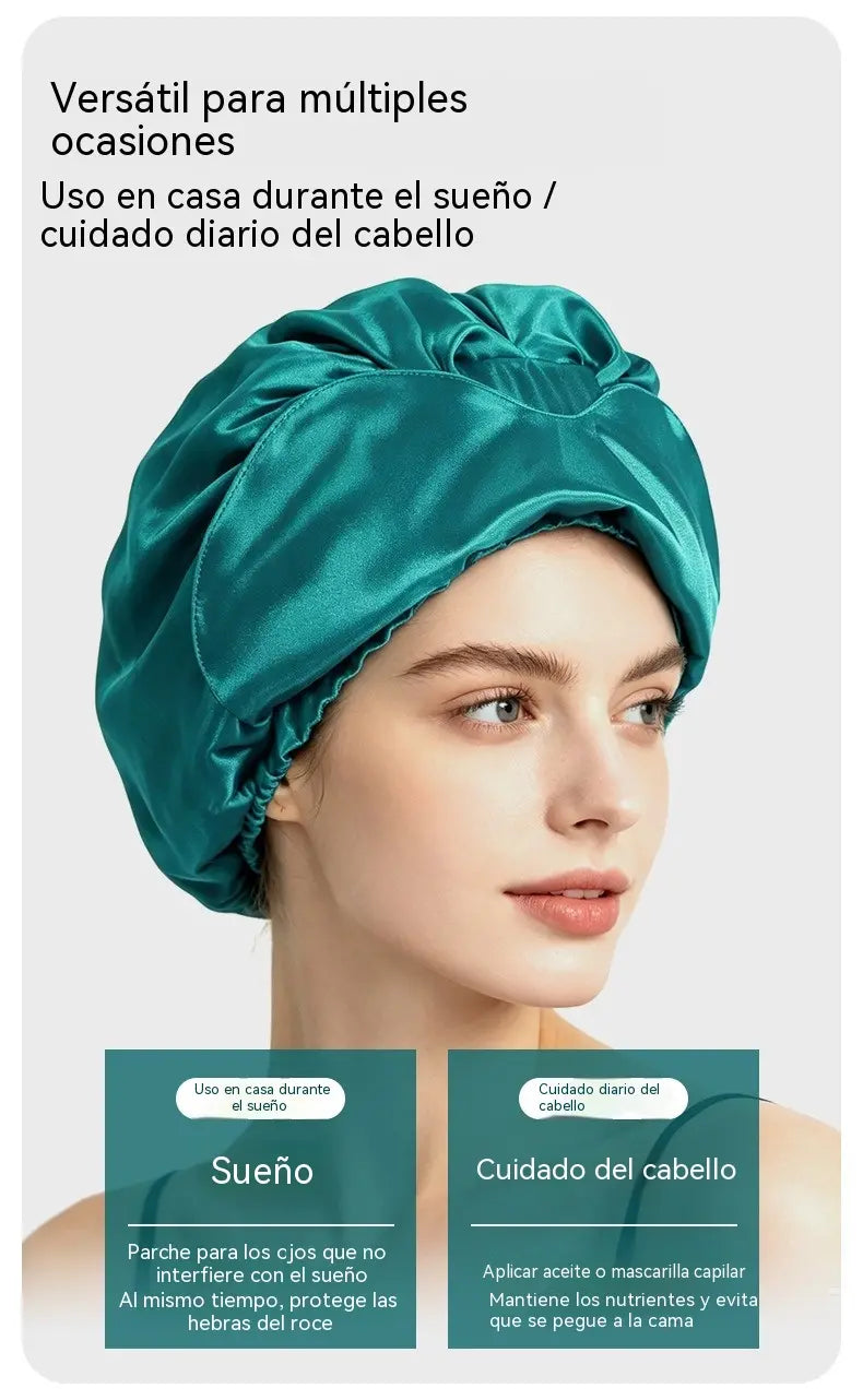 💤 ¡50% de descuento! Duerme más cómodamente mientras cuidas tu cabello: gorro de dormir de satén 2 en 1 (con antifaz incorporado).