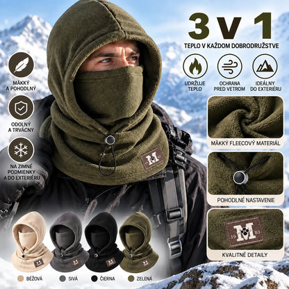 ☃️ 3-v-1 fleecová kukla s kapucňou — teplá, vetruodolná a ideálna na outdoor, cyklistiku a zimu.