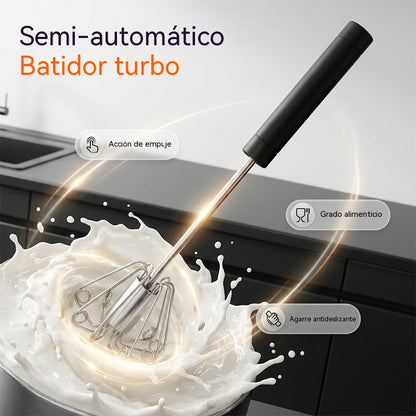 🍳Compra 1 y llévate 1 gratis (2 artículos) Batidora de huevos manual semiautomática de acero inoxidable