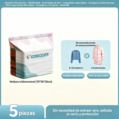 🧳 5 artículos por 23 euros 💨 Bolsa de almacenamiento al vacío grande y compresible: no requiere bomba, es a prueba de fugas e ideal para ahorrar espacio en maletas y en casa ✈️