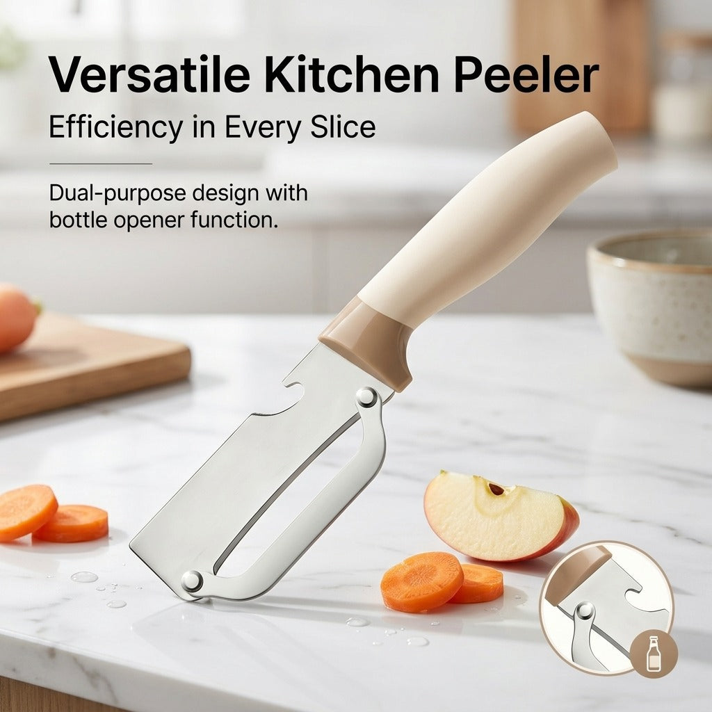 ✅Compra 1 y llévate 1 gratis (2 artículos) 🧅🔪 Pelador de cocina multifuncional: ¡Pela, corta verduras, abre botellas! 🔥