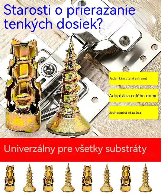 【🔥100 setova na rasprodaji】🧰⚒️ Popravak namještaja, kratki ekspanzijski vijci, popravak i ugradnja šarki za kamen/pločice/ormariće.