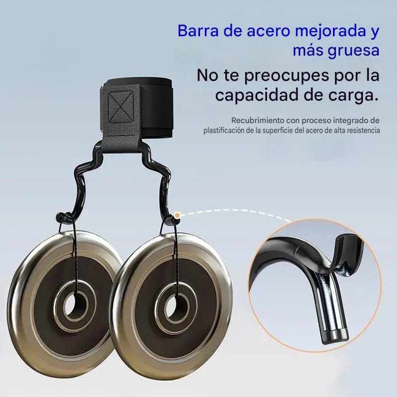 🔥Juego de 2 ganchos de fitness para culturismo y levantamiento de pesas, soporte ensanchado de 125 mm, correas antideslizantes para las muñecas, capacidad de 250 kg para dominadas y peso muerto.
