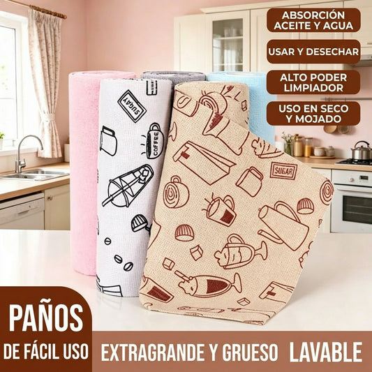3 artículos 30€-[3 rollos duran más de un año.] Rollos de paños de limpieza reutilizables y multiusos.