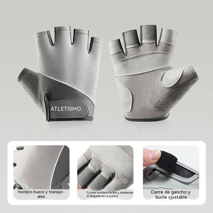 🧤 Guantes de fitness transpirables y antideslizantes: protección completa de la palma, acolchado ergonómico.