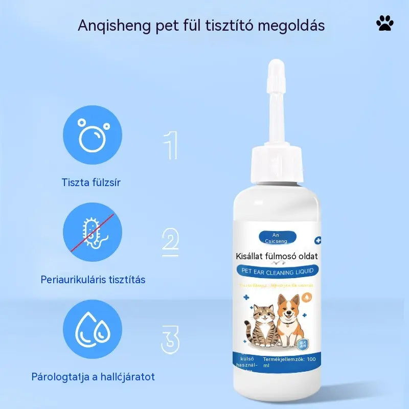 🐶🐱 Fültisztító csepp kutyák és macskák fülviszketésének enyhítésére.