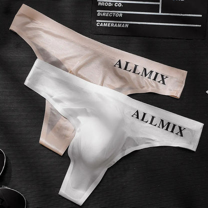 【Balíček po 5 kusoch】 【M–2XL】Nové pánske bezšvové spodky z ľadového hodvábu s nízkym strihom – 【50–90 kg】