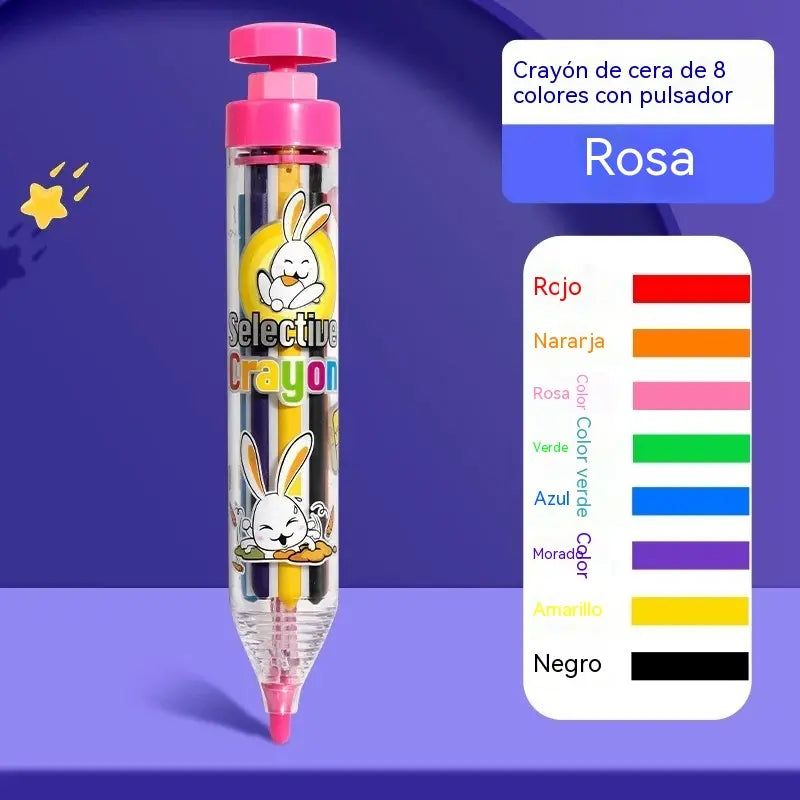 2 artículos por 26 €-Crayones retráctiles 8 colores para niños dibujo fácil y limpio